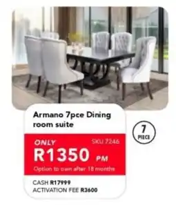 Astra Furnishers Armano 7pce Dining room suite offer