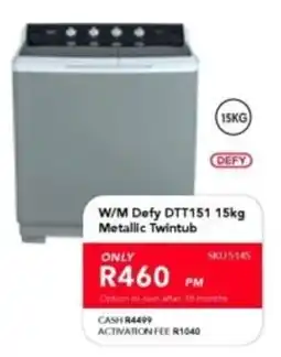 Astra Furnishers W/M Defy DTT151 15kg Metallic Twintub offer