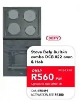 Astra Furnishers Stove Defy Built-in combo DCB 822 oven & Hob offer