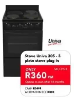Astra Furnishers Stove Univa 305 - 3 plate stove plug in offer