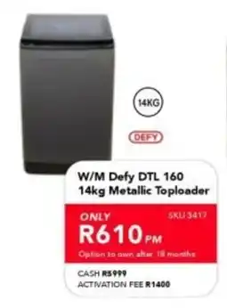 Astra Furnishers W/M Defy DTL 160 14kg Metallic Toploader offer