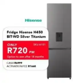 Astra Furnishers Fridge Hisense H450 BIT-WD Silver Titanium offer