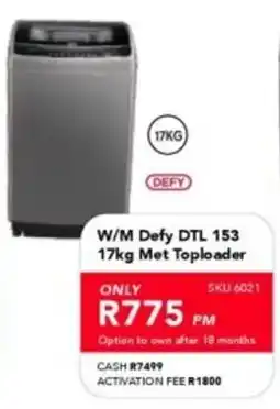 Astra Furnishers W/M Defy DTL 153 17kg Met Toploader offer