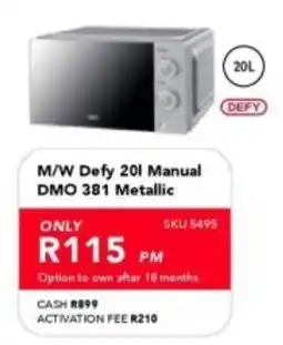 Astra Furnishers M/W Defy 20l Manual DMO 381 Metallic offer