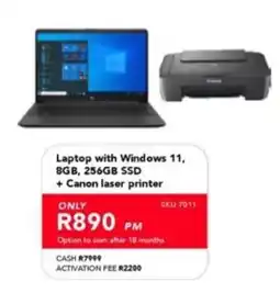 Astra Furnishers Laptop with Windows 11, 8GB, 256GB SSD + Canon laser printer offer
