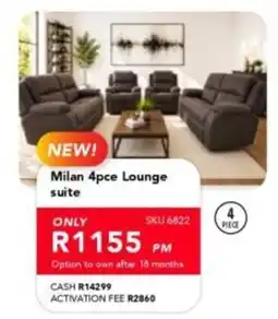 Astra Furnishers Milan 4pce Lounge suite offer