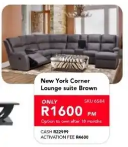 Astra Furnishers New York Corner Lounge suite Brown offer