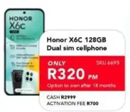 Astra Furnishers Honor X6C 128GB Dual sim cellphone offer