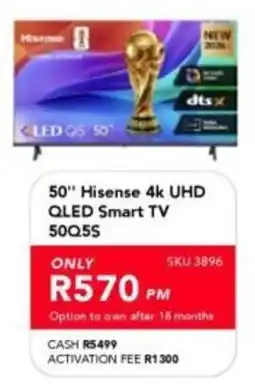 Astra Furnishers 50" Hisense 4k UHD QLED Smart TV 50Q55 offer