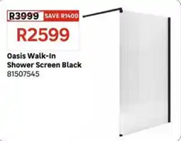 Leroy Merlin Oasis Walk-In Shower Screen Black offer