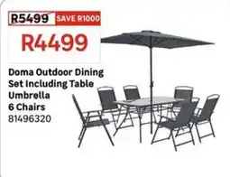 Leroy Merlin Doma Outdoor Dining Set Including Table Umbrella 6 Chairs offer