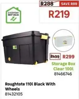 Leroy Merlin Roughtote 110l Black With Wheels offer