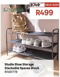 Leroy Merlin Studio Shoe Storage Stackable Spaceo Black offer