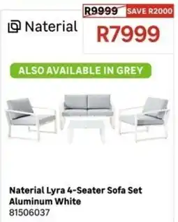 Leroy Merlin Naterial Lyra 4-Seater Sofa Set Aluminum White offer