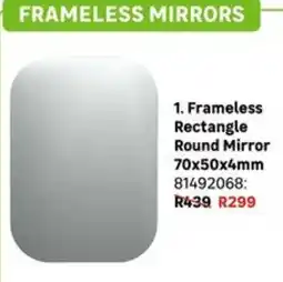 Leroy Merlin Frameless Rectangle Round Mirror offer