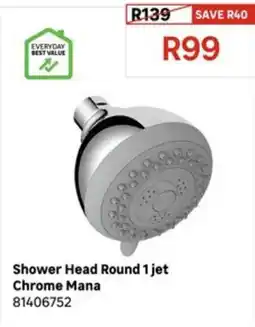 Leroy Merlin Shower Head Round 1 jet Chrome Mana offer