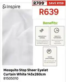 Leroy Merlin Inspire Mosquito Stop Sheer Eyelet Curtain White offer