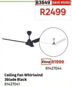 Leroy Merlin Ceiling Fan Whirlwind 3blade Black offer