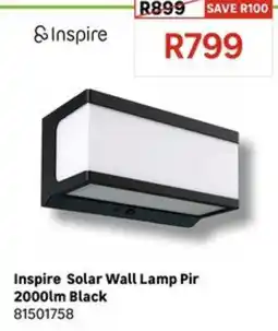 Leroy Merlin Inspire Solar Wall Lamp Pir 2000lm Black offer
