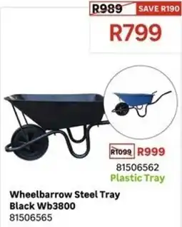 Leroy Merlin Wheelbarrow Steel Tray Black Wb3800 offer