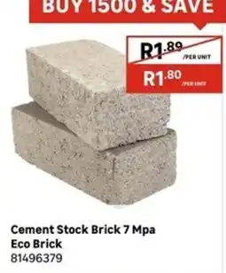 Leroy Merlin Cement Stock Brick 7 Mpa Eco Brick offer