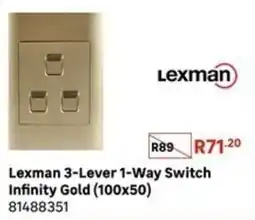 Leroy Merlin Lexman 3-Lever 1-Way Switch Infinity Gold offer