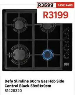 Leroy Merlin Defy Slimline 60cm Gas Hob Side Control Black offer