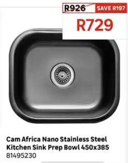 Leroy Merlin Cam Africa Nano Stainless Steel Kitchen Sink Prep Bowl offer