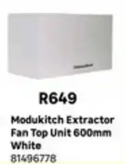 Leroy Merlin Modukitch Extractor Fan Top Unit 600mm White offer