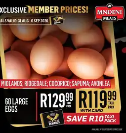 Bluff Meat Supply Mndeni Meats 60 Large Eggs offer