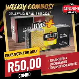 Bluff Meat Supply BMS Beef & Chicken Patties + Bluff Meats Chicken Patties offer