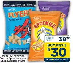 Pick n Pay Hypermarket Truda Flyers Puffed Corn or Spookies Maize Snack Assorted offer