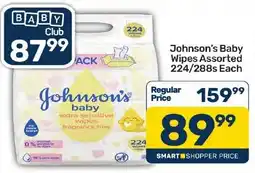 Pick n Pay Hypermarket Johnson's Baby Wipes Assorted offer