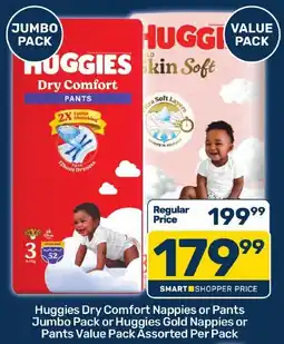 Pick n Pay Hypermarket Huggies Dry Comfort Nappies or Pants Assorted offer