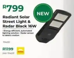 Agrimark Radiant Solar Street Light & Radar Black 16W offer