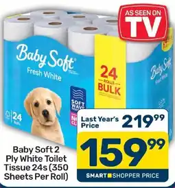 Pick n Pay Hypermarket Baby Soft 2 Ply White Toilet Tissue offer