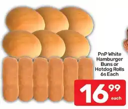 Pick n Pay Hypermarket PnP White Hamburger Buns or Hotdog Rolls offer