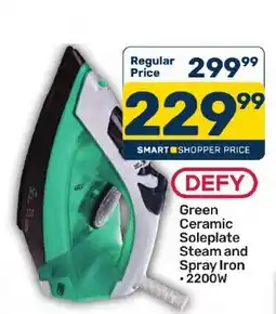 Pick n Pay Hypermarket DEFY Green Ceramic Soleplate Steam and Spray Iron offer