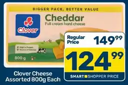 Pick n Pay Hypermarket Clover Cheddar Full cream hard cheese Assorted offer