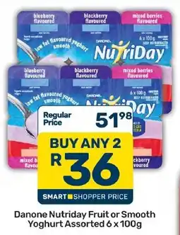 Pick n Pay Hypermarket Danone Nutriday Fruit or Smooth Yoghurt Assorted offer