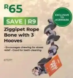 Agrimark Ziggipet Rope Bone with 3 Hooves offer