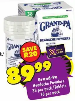 MediRite Grand-Pa Headache Powders offer