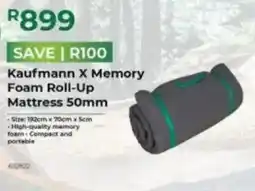 Agrimark Kaufmann X Memory Foam Roll-Up Mattress 50mm offer