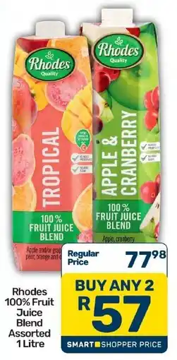 Pick n Pay Hypermarket Rhodes 100% Fruit Juice Blend Assorted offer