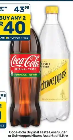 Pick n Pay Hypermarket Coca-Cola Original Taste Less Sugar or Schweppes Mixers Assorted offer