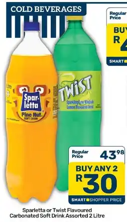 Pick n Pay Hypermarket Sparletta or Twist Flavoured Carbonated Soft Drink Assorted offer