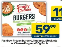 Pick n Pay Hypermarket Rainbow Simply Chicken Burgers offer