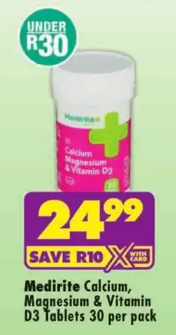 MediRite Medirite Calcium, Magnesium & Vitamin D3 Tablets offer