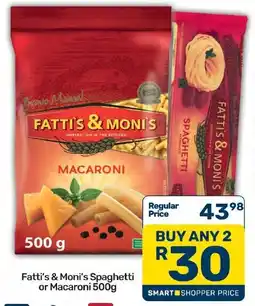 Pick n Pay Hypermarket Fatti's & Moni's Spaghetti or Macaroni offer