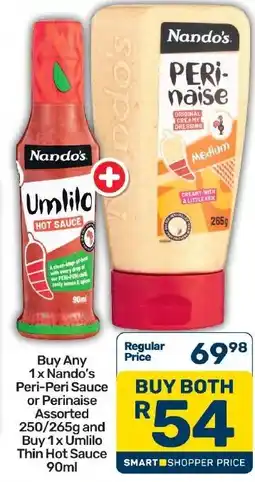 Pick n Pay Hypermarket Nando's Peri-Peri Sauce or Perinaise Assorted offer